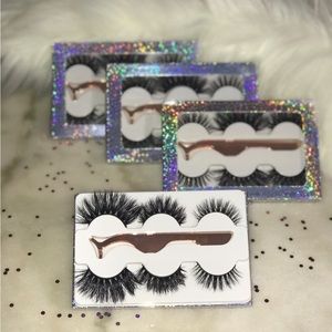 Real Mink 3 Pack Lashes With Applicator